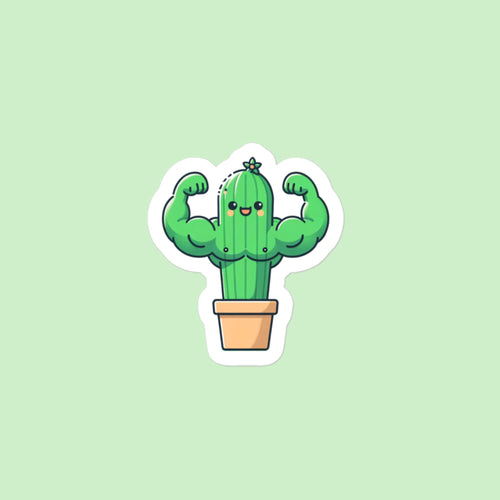 Cactus arms kiss-cut sticker