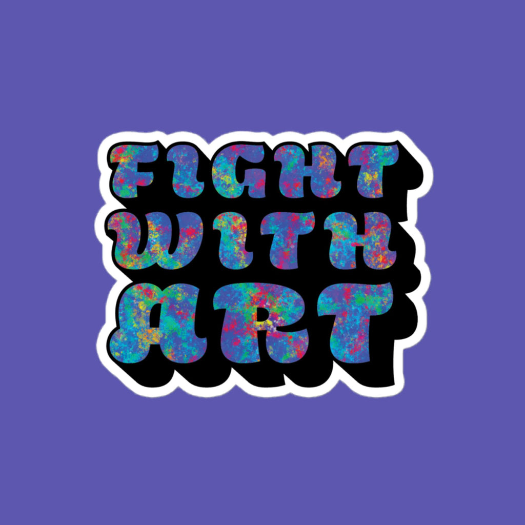 Fight with art sticker product mockup
