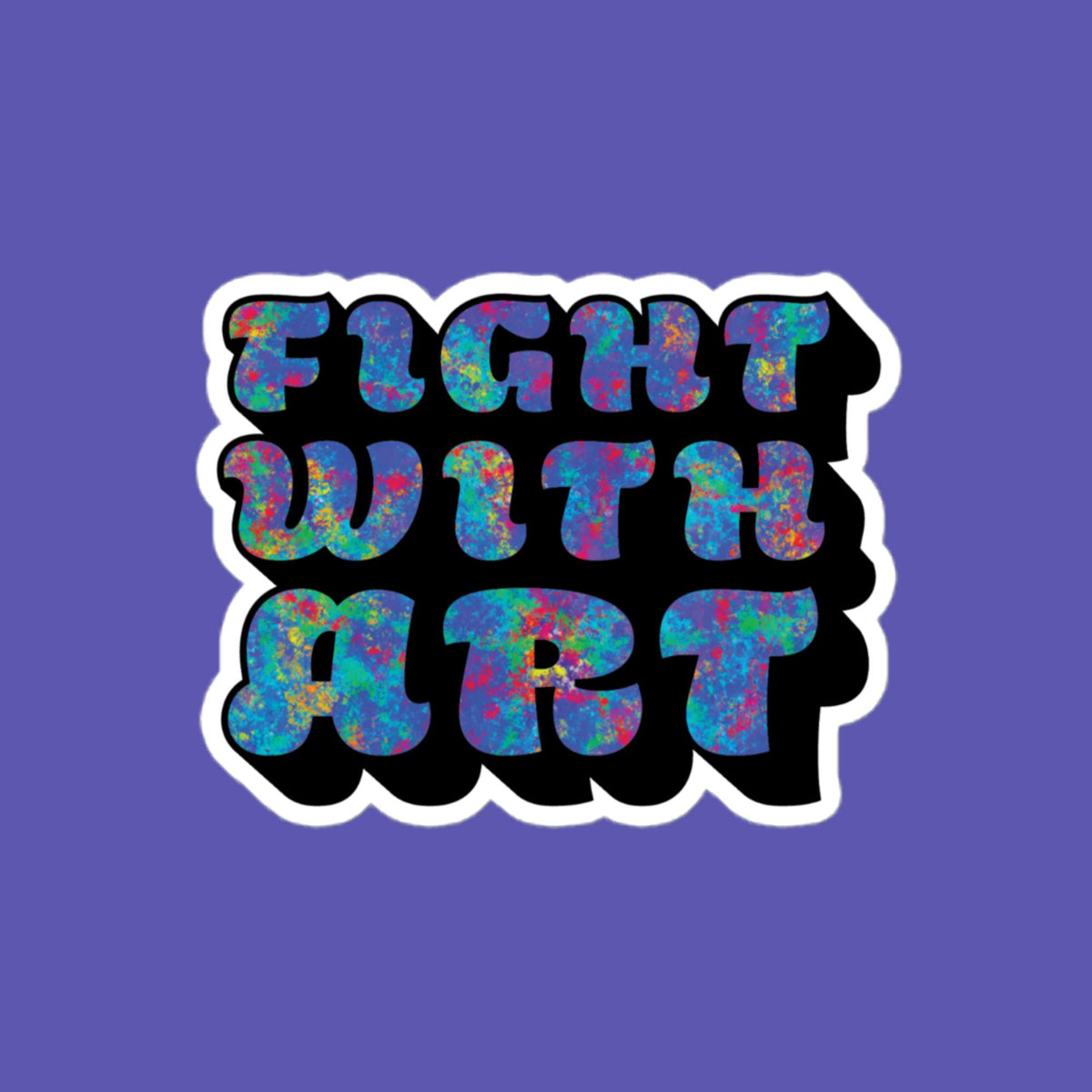 Fight with art sticker product mockup