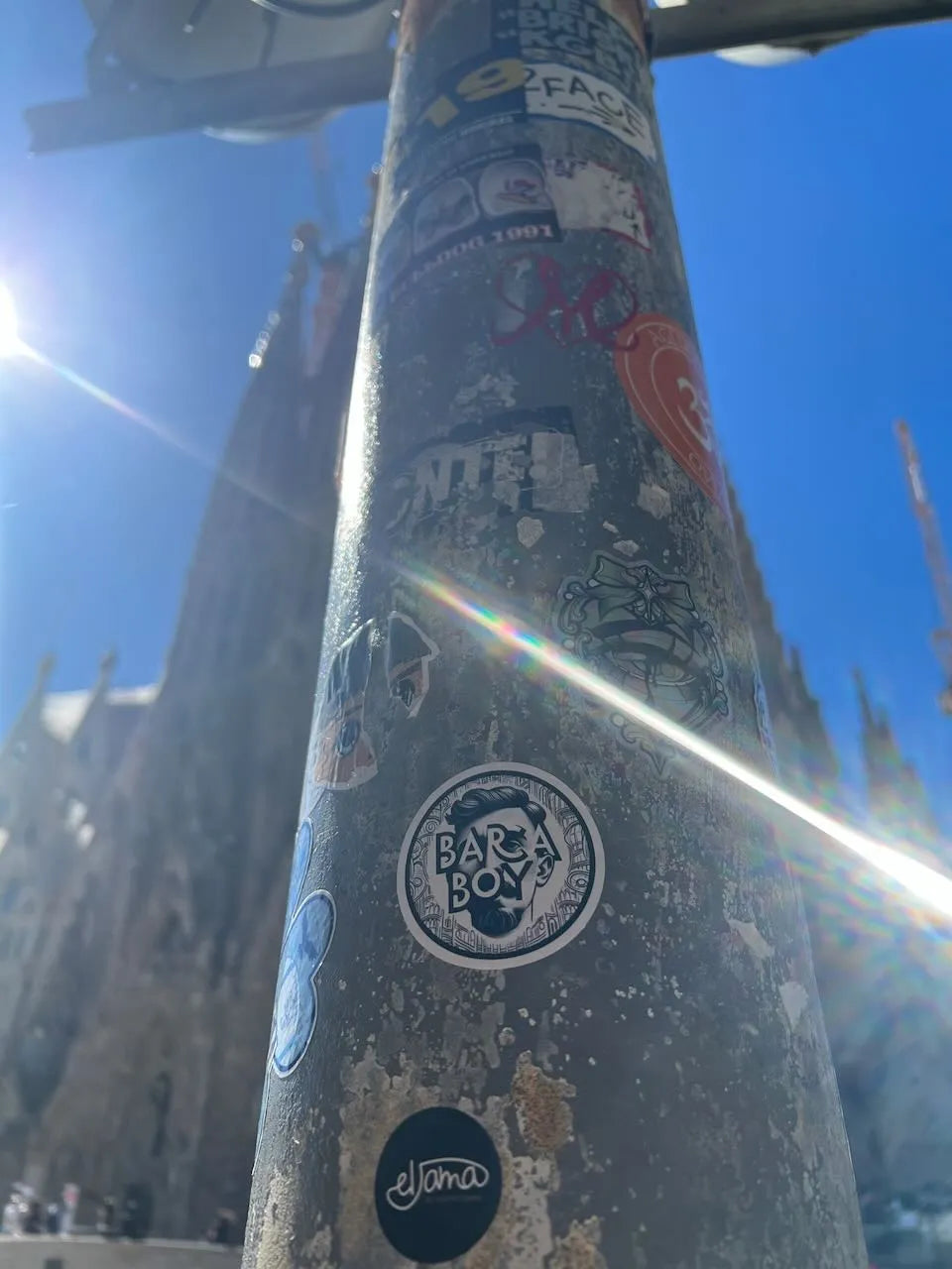 Barca Boy Sticker slap at Basilica of the Sagrada Familia