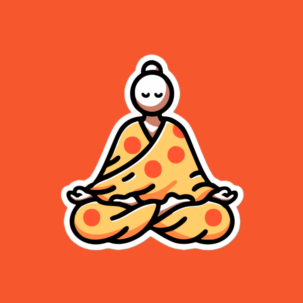 za zen pizza monk sticker mockup